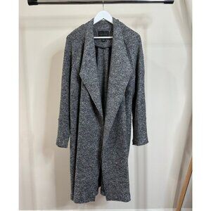 Tahari Gray Open Front Drape Coat – Women’s XL – Long Knit Jacket